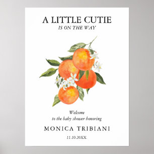 Little Cutie Citrus Botanical Baby Shower Welcome Poster