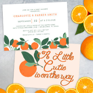 Little Cutie Citrus Botanical Modern Baby Shower  Invitation