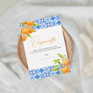 Little Cutie Citrus Diaper Raffle Baby Shower Enclosure Card