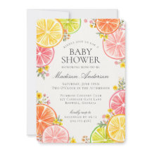 Little Cutie Citrus Floral Orange Baby Shower