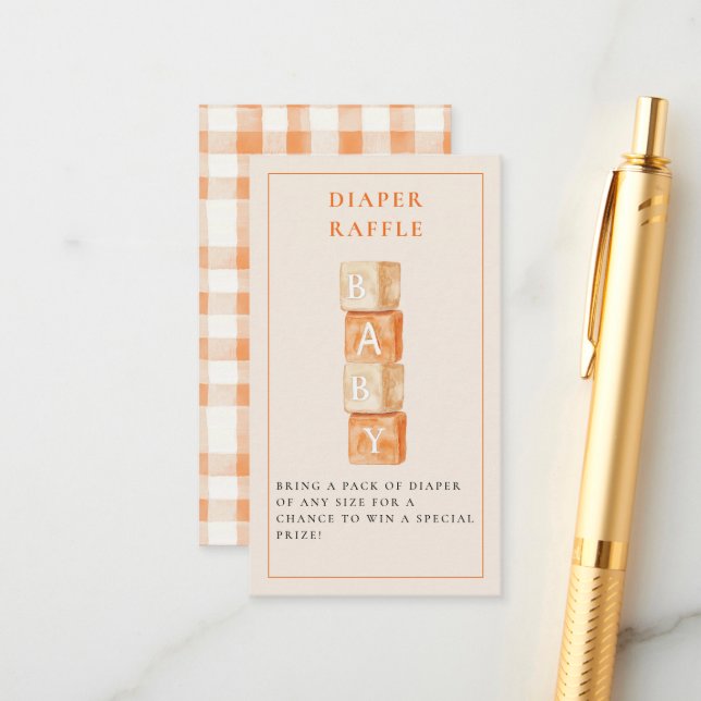 Little Cutie Citrus Orange Baby Shower  Enclosure Card (Front/Back In Situ)