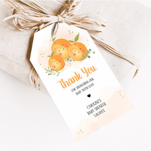 Little Cutie Citrus Orange Baby Shower Favor Tag