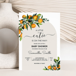 Little Cutie Citrus Orange Baby Shower Invitation