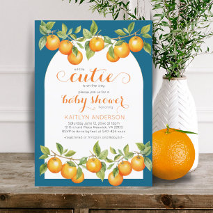 Little Cutie Citrus Orange Clementine Baby Shower Invitation