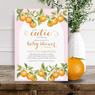 Little Cutie Citrus Orange Clementine Baby Shower Invitation