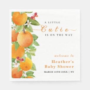 Little Cutie Citrus Orange Clementine Baby Shower  Napkin