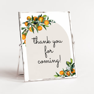 Little Cutie Citrus Orange Thank you for Coming Poster