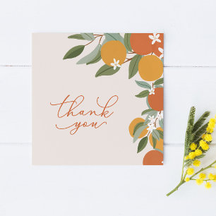 Little Cutie Citrus Oranges Baby Shower Thank You Card