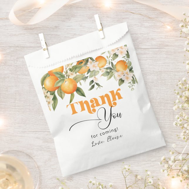 Little cutie citrus oranges birthday thank you favour bag (Clipped)