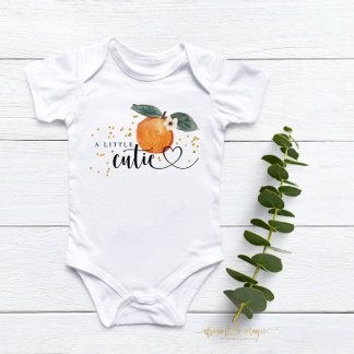 Little Cutie Citrus Tangerine Cute Fruit Baby Baby Bodysuit