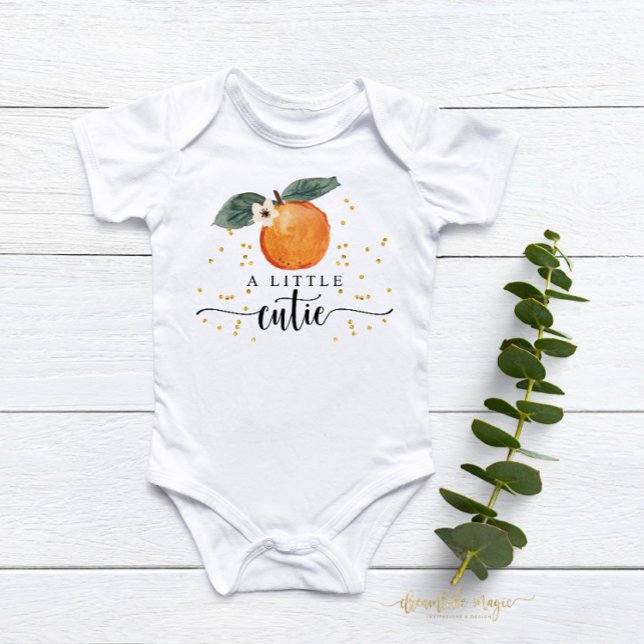 Little Cutie Citrus Tangerine Cute Fruit Baby Baby Bodysuit (Creator Uploaded)