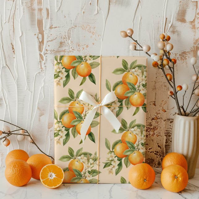 Little cutie citrus theme birthday party wrapping paper (Creator Uploaded)