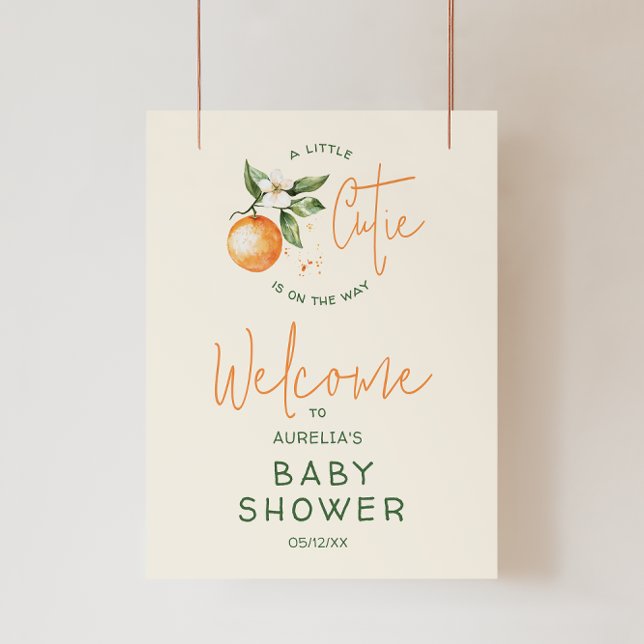 Little Cutie Citrus Welcome Baby Shower Sign (Creator Uploaded)