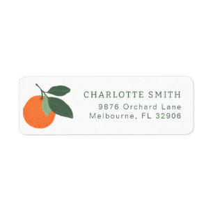 Little Cutie Clementine Baby Shower Return Address Return Address Label