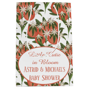 Little Cutie Clementine Citrus Baby Shower Medium Gift Bag