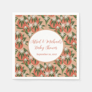 Little Cutie Clementine  Citrus Theme Baby Shower Napkin