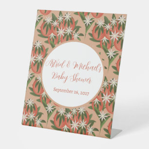 Little Cutie Clementine Citrus Theme Baby Shower Pedestal Sign
