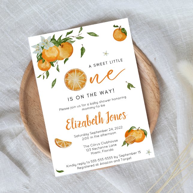Little Cutie Clementine Oranges Baby Shower Invite (Creator Uploaded)