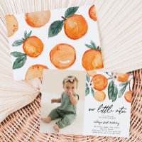 Little Cutie Clementine Photo Birthday Invitation