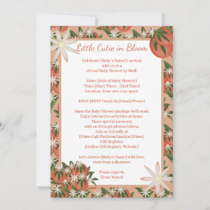 Little Cutie Clementine Pink Shower By Distance Invitation