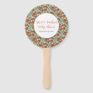 Little Cutie Clementine Sage   Citrus Baby Shower Hand Fan