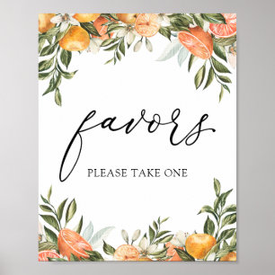 Little Cutie Clementines and Greenery Favours Sign