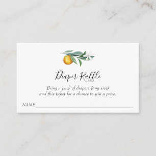 Little Cutie Diaper Raffle Ticket for Baby Shower Enclosure Card