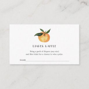 Little Cutie Diaper Raffle Ticket for Baby Shower Enclosure Card