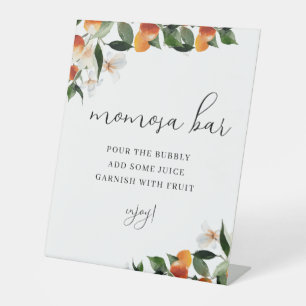 little cutie floral baby shower momosa bar sign