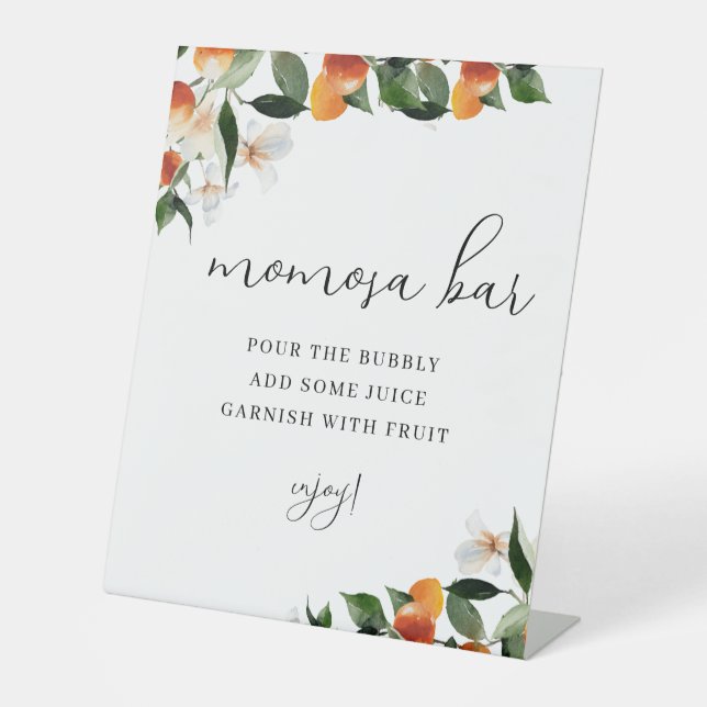 little cutie floral baby shower momosa bar sign (Front)