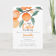 Little Cutie folded baby shower invitation