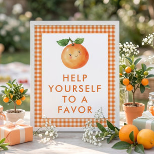 Little Cutie Gingham Favour Sign Baby Shower 