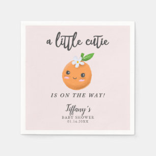 Little Cutie Girl Baby Shower Clementine Napkin