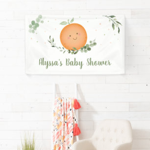 Little Cutie Greenery Baby Shower Banner
