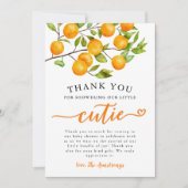 Little Cutie Greenery Baby Shower Thank You Card (Front)