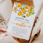 Little Cutie Greenery Baby Shower Thank You Card<br><div class="desc">Cute little cutie theme baby shower thank you template card featuring watercolor illustration of orange fruits on a tree branch. The text says "Thank you for showering our little cutie." The default message thanks the guests for attending the shower and for the gift. Gender neutral design.</div>