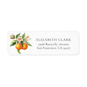 Little Cutie Greenery Citrus Orange Return Address Label