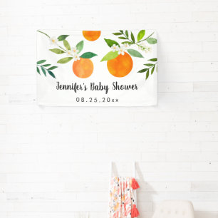Little Cutie Greenery Floral Baby Shower Banner