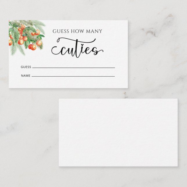 Little Cutie Guess How Many Cuties Enclosure Card (Front/Back)