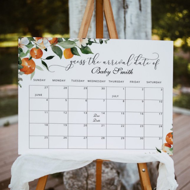 Little cutie Guess the due Date calendar Poster (Creator Uploaded)