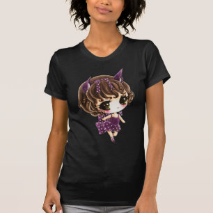 Little cutie in purple polka dots dress T-Shirt