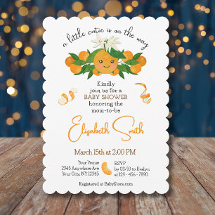Little Cutie Is On the Way Baby Shower Invitation