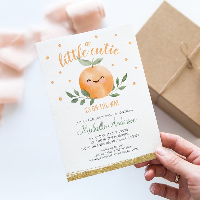 Little Cutie Is On The Way Baby Shower Invitation (Creator Uploaded)