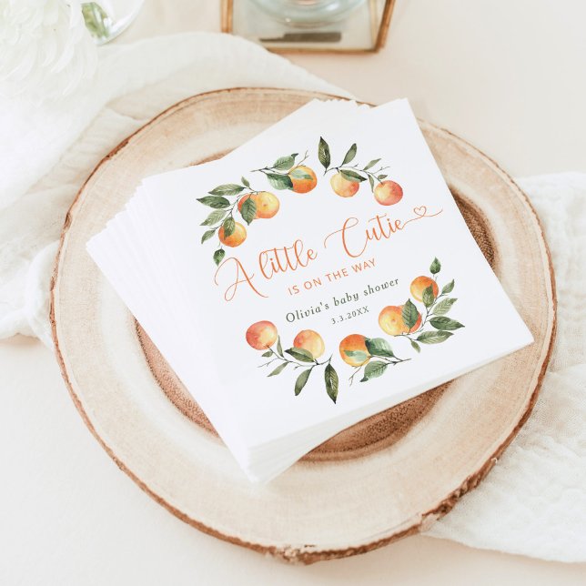 Little cutie is on the way baby shower napkin (Creator Uploaded)