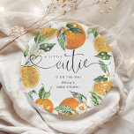 Little cutie is on the way baby shower paper plate<br><div class="desc">Little cutie is on the way baby shower Paper Plates
Matching items available.</div>