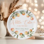 Little cutie is on the way baby shower paper plate<br><div class="desc">Little cutie is on the way baby shower Paper Plates
Matching items are available.</div>