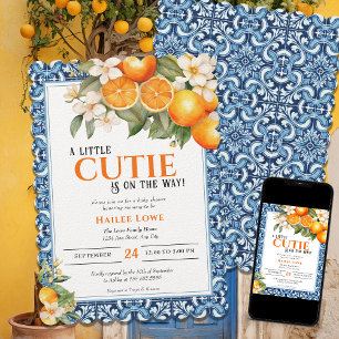 Little Cutie Is On The Way Editable Baby Shower Invitation