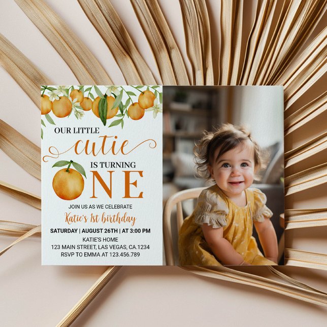 Little Cutie is turning One Birthday Invitation (Creator Uploaded)