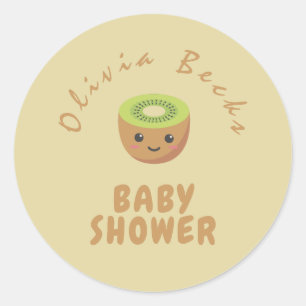 Little Cutie Kiwi Baby Shower  Classic Round Sticker