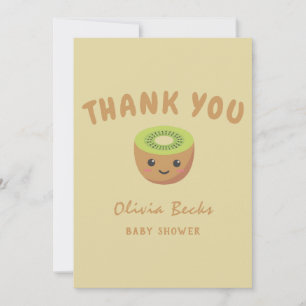 Little Cutie Kiwi Baby Shower  Thank You Card